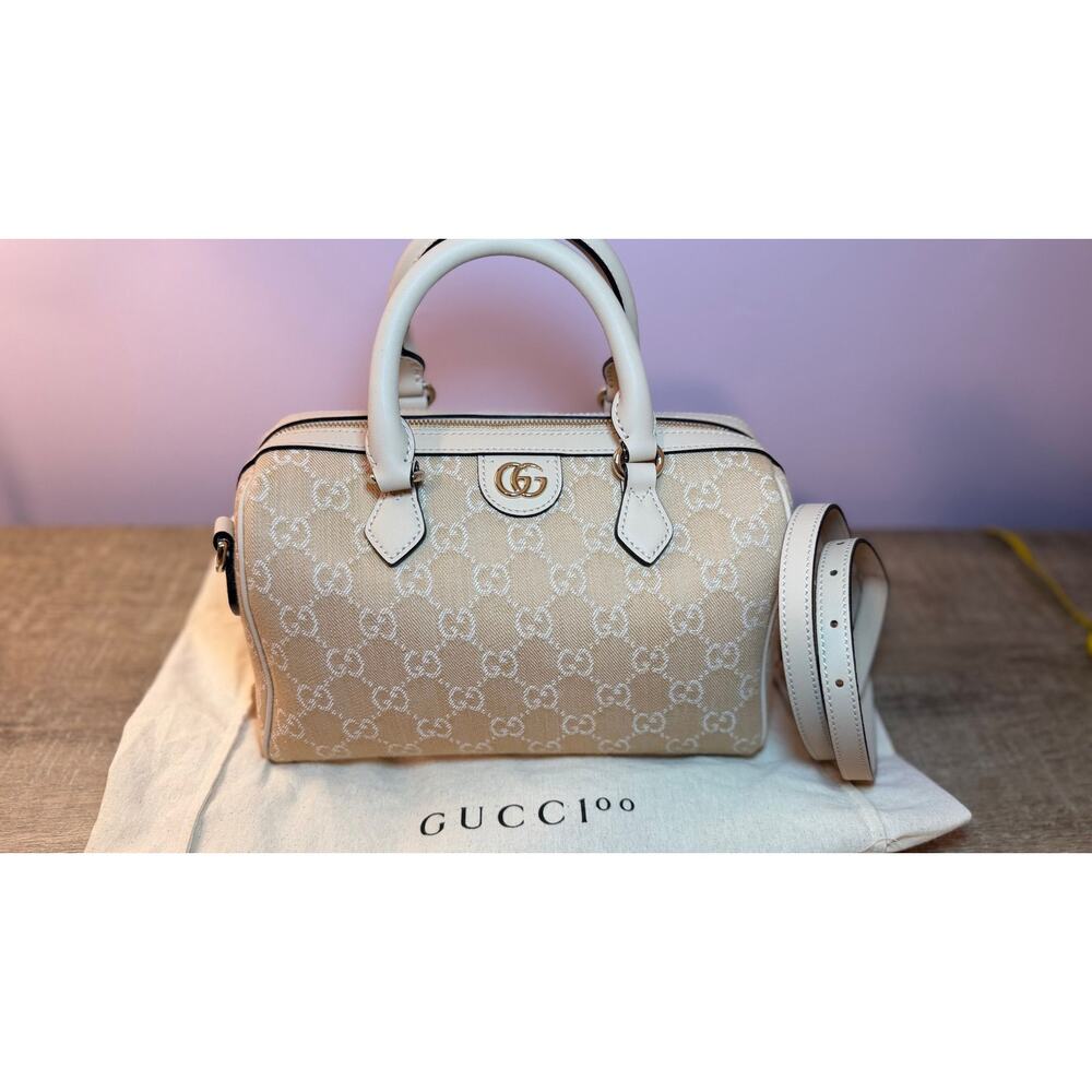 Gucci Pink Denim Boston Crossbody Bag